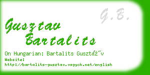 gusztav bartalits business card